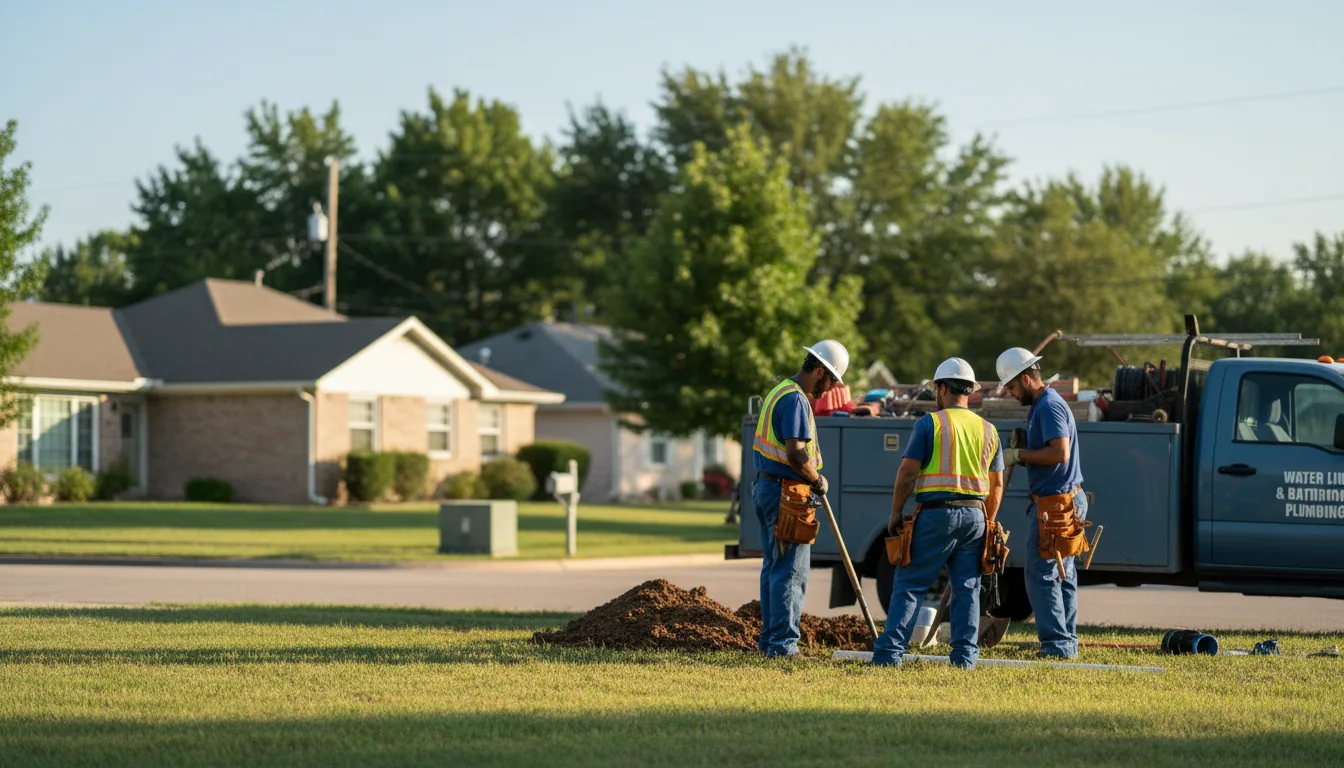 Residential water line and bathroom plumbing service in New Bremen, OH